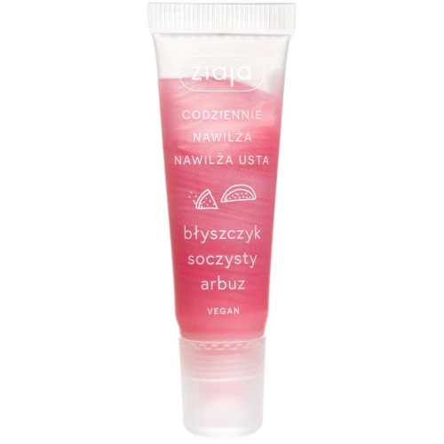 Ziaja Soczysty Arbuz Błyszczyk do ust, 12 ml - Odżywiający, zmiękczający i nadający naturalny połysk