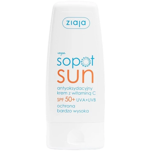 Ziaja Sopot Sun Antyoksydacyjny krem z witaminą C SPF 50+, 50 ml - Nawilżający krem na dzień