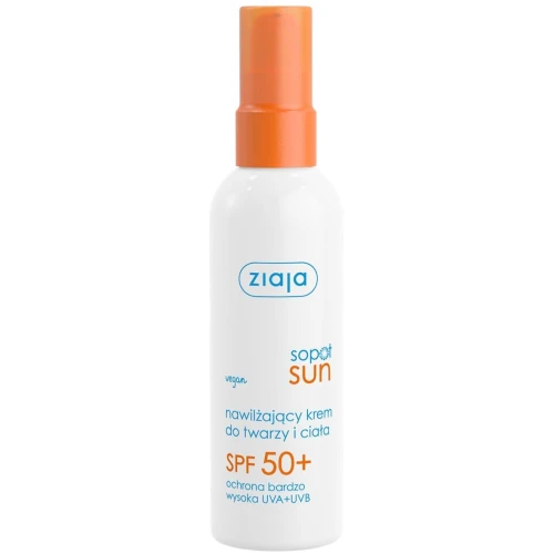 Ziaja Sopot Sun Nawilżający krem do twarzy i ciała SPF 50+, 90 ml - Wysoka ochrona UV, nawilżenie i antyoksydacja