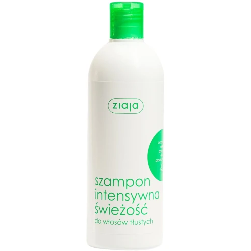Ziaja Szampon intensywna świeżość do włosów tłustych, 400 ml - Kontrola przetłuszczania włosów i ochrona przed łupieżem