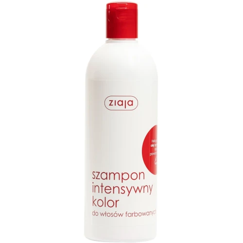 Ziaja Szampon intensywny kolor do włosów farbowanych, 400 ml - Ochrona i przedłużenie trwałości koloru włosów farbowanych