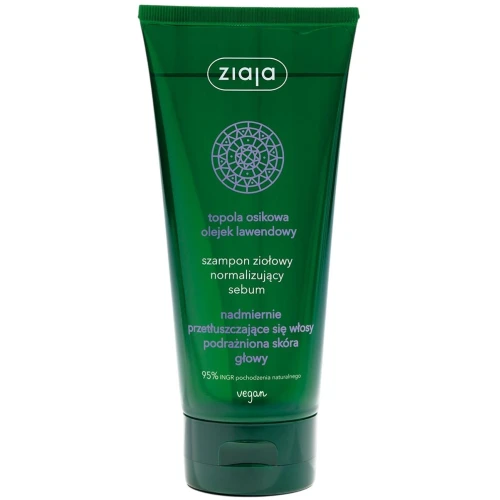 Ziaja Szampon ziołowy normalizujący sebum, 200 ml - Oczyszczenie, regulacja sebum i świeże włosy