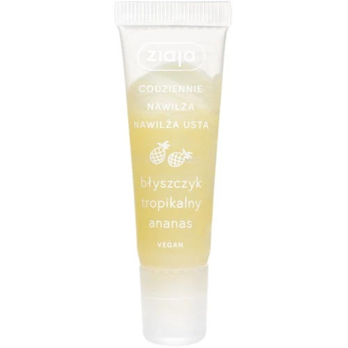 Ziaja Tropikalny Ananas Błyszczyk do ust, 12 ml - Nawilżający i odżywiający z tropikalnym aromatem ananasa