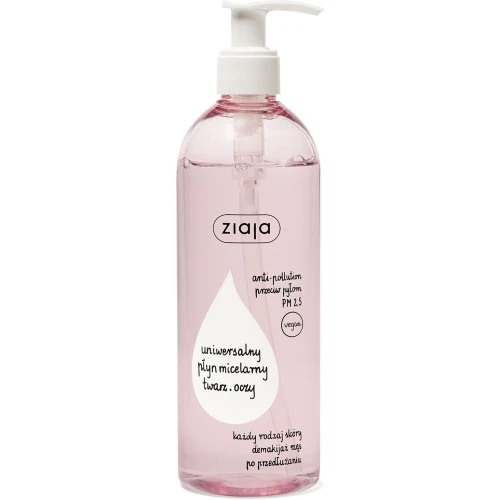 Ziaja Uniwersalny płyn micelarny, 390 ml - Formuła anti-pollution - do twarzy i oczu