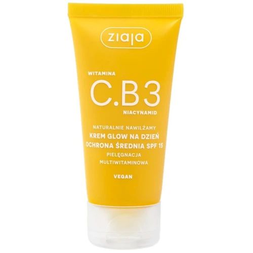 Ziaja Witamina C.B3 Niacynamid Krem glow na dzień SPF 15, 50 ml - Z witaminą C i niacynamidem z ochroną UVA/UVB