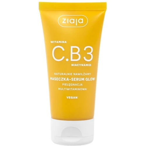 Ziaja Witamina C.B3 Niacynamid Maseczka-serum glow, 50 ml - Intensywne rozświetlenie i regeneracja skóry