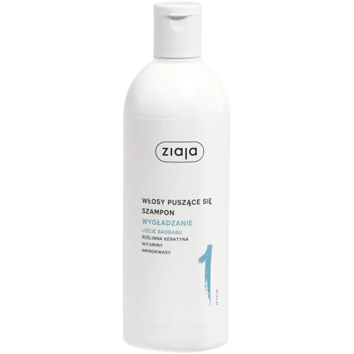 Ziaja Wygładzenie Liście Baobabu Szampon do włosów, 400 ml - Do włosów puszących się i kręconych