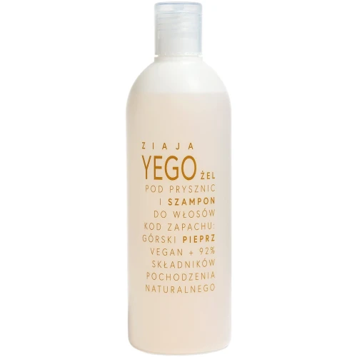 Ziaja Yego Górski Pieprz Żel pod prysznic i szampon do włosów, 400 ml - Pozostawia odświeżający, męski zapach