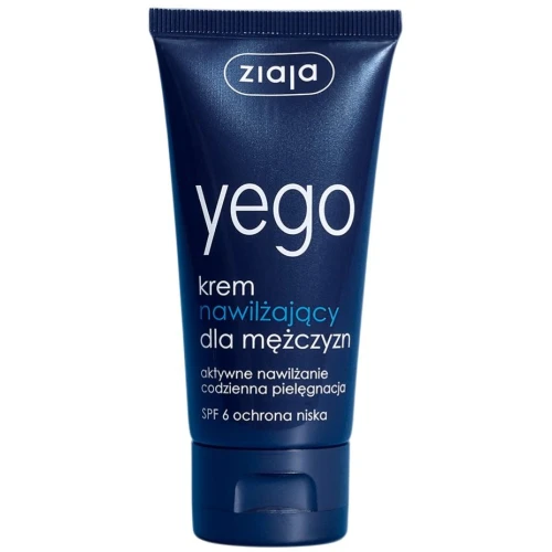 Ziaja Yego Krem nawilżający dla mężczyzn SPF 6, 50 ml - Matująca i głęboko nawilżająca pielęgnacja skóry męskiej