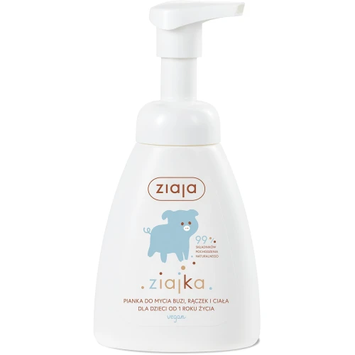 Ziajka Pianka do mycia buzi, rączek i ciała, 250 ml - Dla dzieci od 1. roku. życia, bez mydła