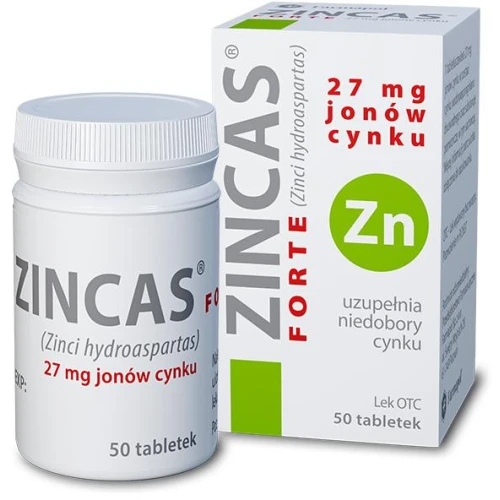 Zincas forte, 50 tabletek - Uzupełnienia niedobory cynku, zmniejsza podatność na infekcje