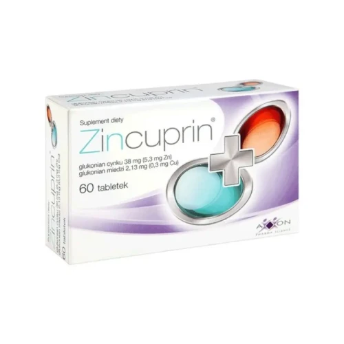 Zincuprin, 60 tabletek - Suplement diety z cynkiem i miedzią