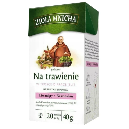 Zioła Mnicha Na trawienie, 20 saszetek - W trosce o pracę jelit