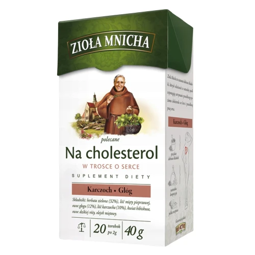 Zioła Mnicha Polecane Na Cholesterol, 20 saszetek po 2 g - W trosce o serce