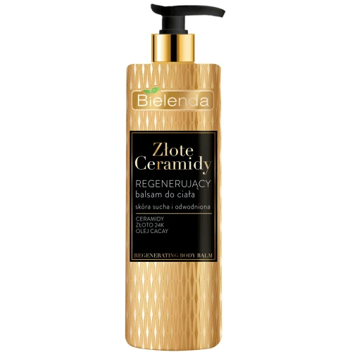 Bielenda Złote Ceramidy Regenerujący balsam do ciała, 400 ml - Z ceramidami, złotem 24K i olejem cacay