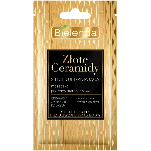 Bielenda Złote Ceramidy Silnie ujędrniająca maseczka przeciwzmarszczkowa, 8 g - Z ceramidami i złotem 24K