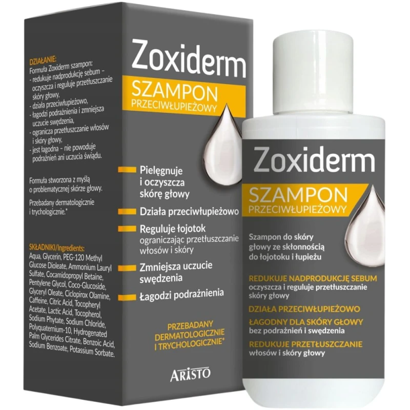Zoxiderm Szampon przeciwłupieżowy, 150 ml - Oczyszcza skórę, łagodzi podrażnienia i redukuje swędzenie