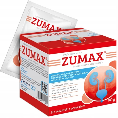 Zumax, 30 saszetek - D-mannoza, nawłoć, witamina C – naturalne wsparcie dróg moczowych