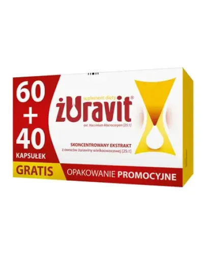 Żuravit, 100 kapsułek - Suplement diety zawierający wysoko skoncentrowany ekstrakt z owoców żurawiny wielkoowocowej