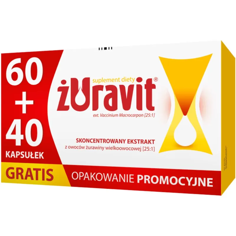 Żuravit, 100 kapsułek - Suplement diety zawierający wysoko skoncentrowany ekstrakt z owoców żurawiny wielkoowocowej