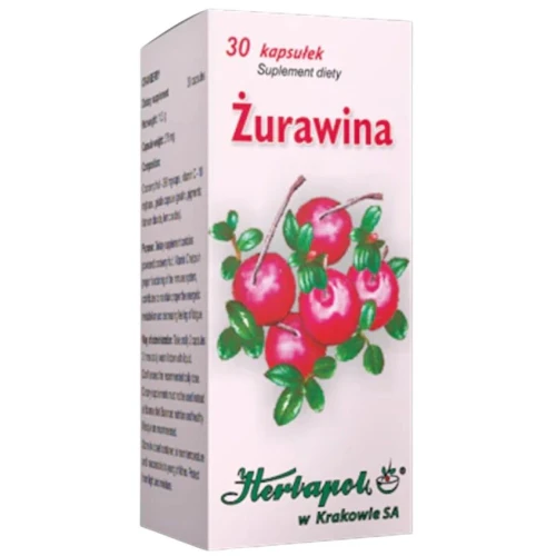 Żurawina, 30 kapsułek - Wspiera odporność oraz pomaga uzupełnić codzienną dietę o w witaminę C