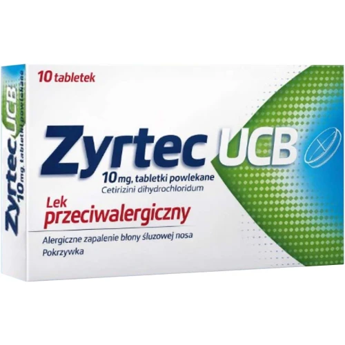 Zyrtec UCB, 10 tabletek - Objawy alergii nosa i oczu