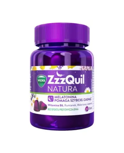 ZzzQuil Natura żelki, 30 sztuk - Z melatoniną, witamin B i wyciągami roślinnymi